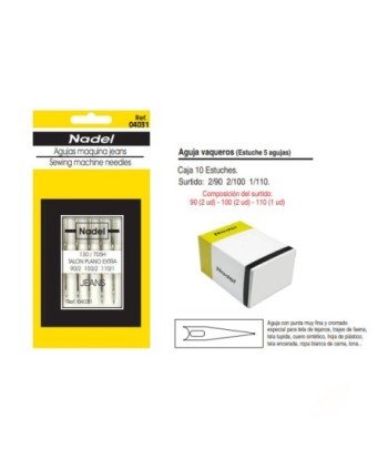 CAJA 10 CAJAS 5 AGUJAS TP JEANS