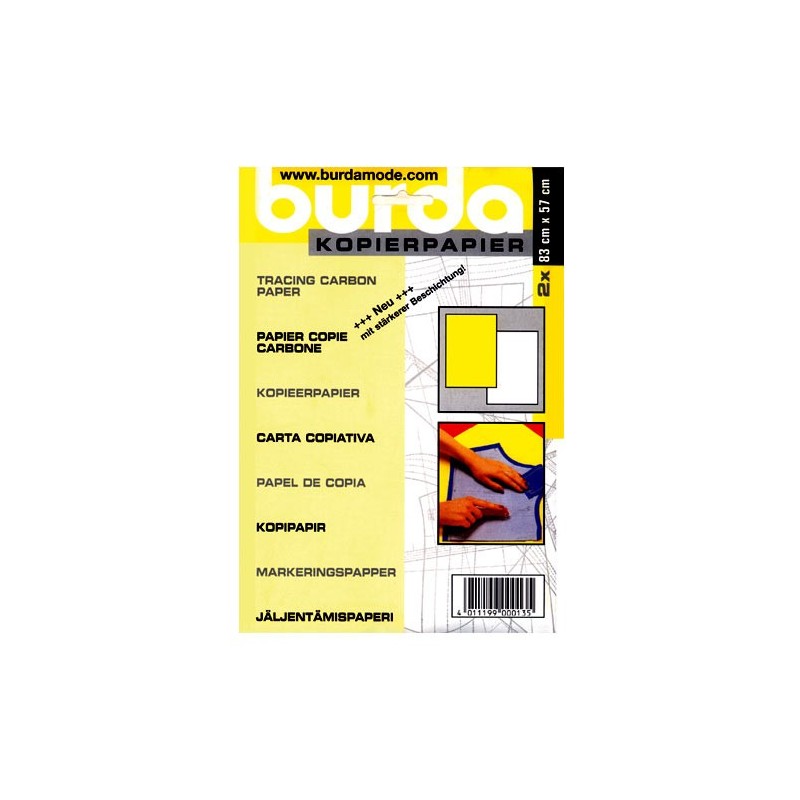PACK2 HOJAS PAPEL COPIADOR BURDA 83 x 57 CAMARILBLCO