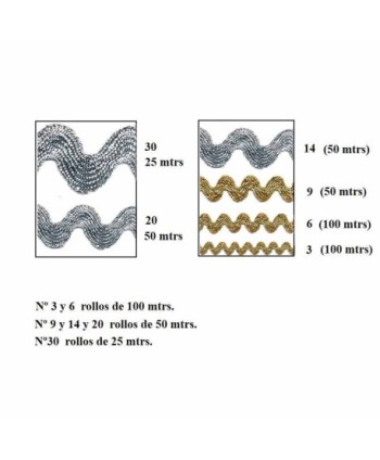 ROLLO 100mtrs CINTA ONDULINA  LUREX