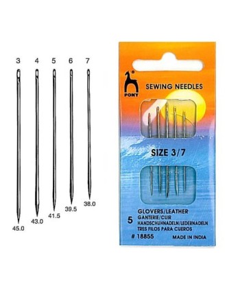 BLIST 5 AGUJAS PARA CUERO PONY 18855