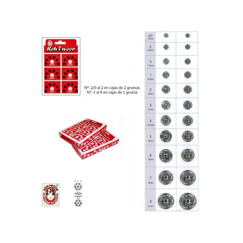 CAJA DOS GRUESAS BROCHES KOHINOOR