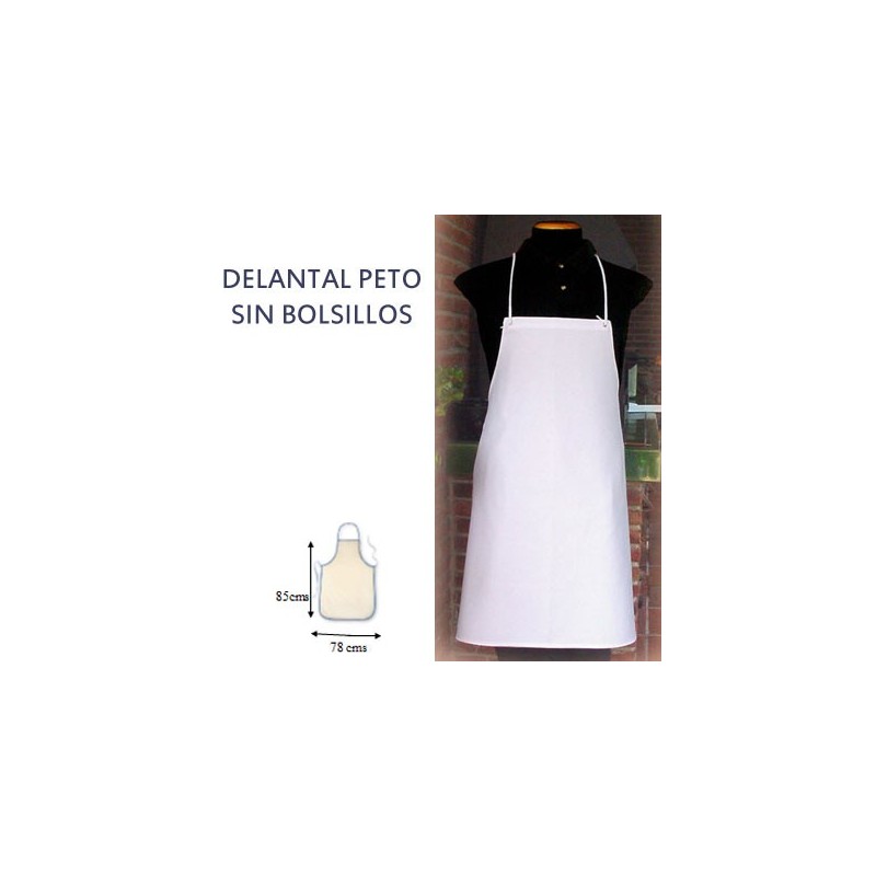 DELANTAL PETO SIN BOLSILLO BLANCO
