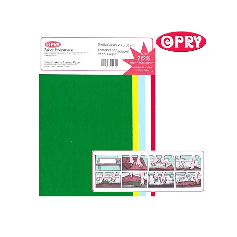 BLISTER 5 UNIDADES PAPEL COPIAR 17 x 58cms