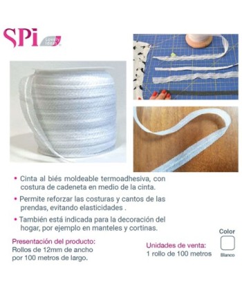 CAJA 100mtrs CINTA AL BIES  LIGUETA 12mm THERMOADHESIVA