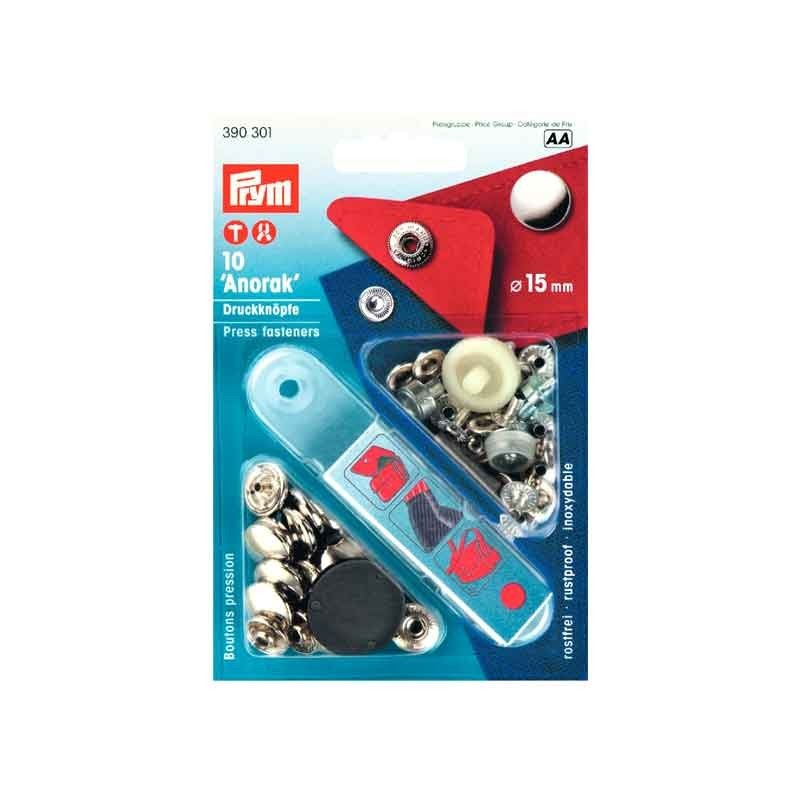 PAQT 10 BOTONES PRESION  ANORAK 15mm 390301