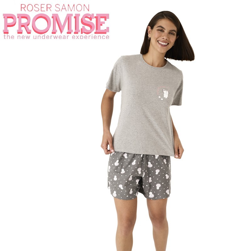 PIJAMA MUJER MC CORTO ALGODN